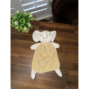 Dream Gro Elephant Lovey Security Blanket Soft Rattle Head White Stripes Dots
